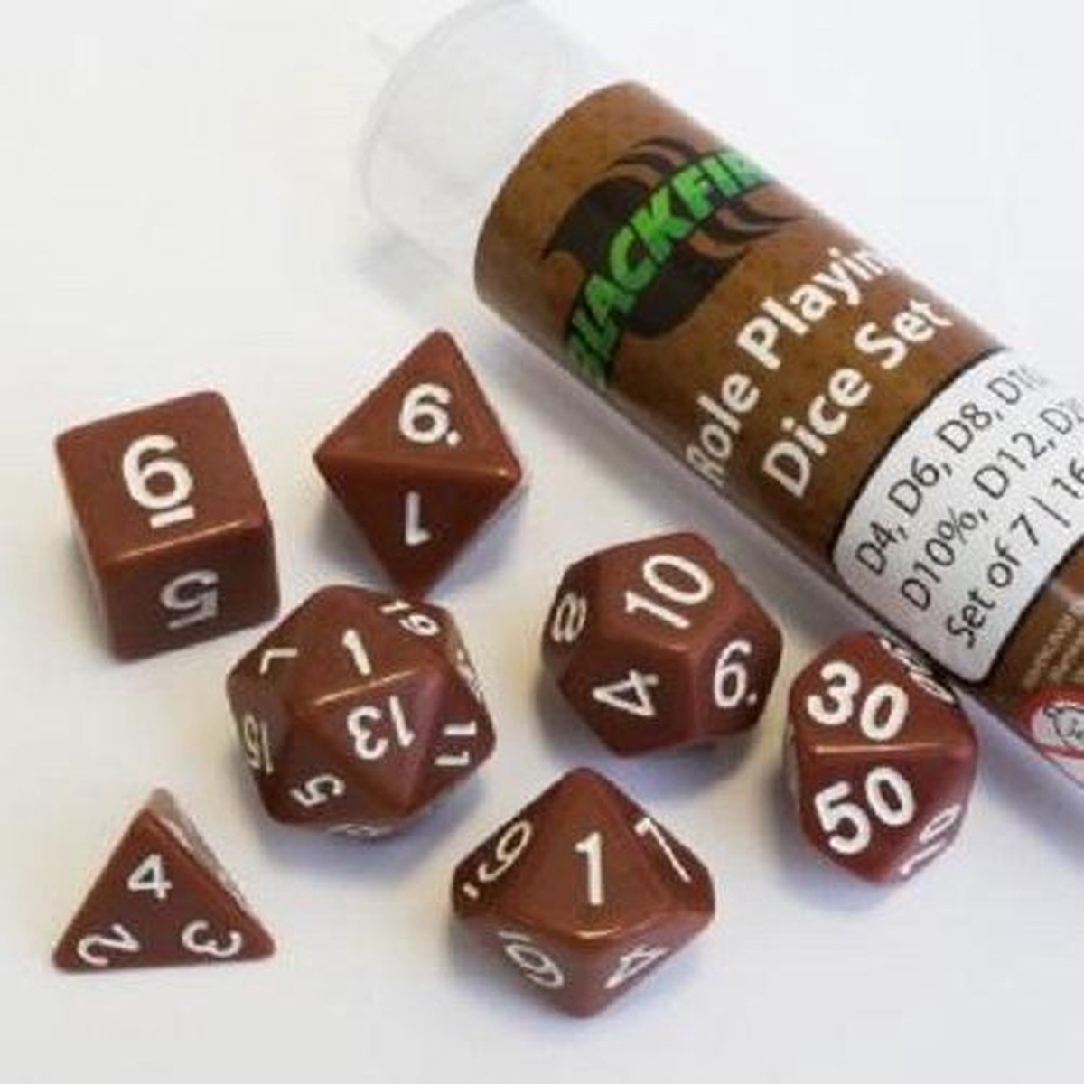 Poly Dice Set Brown