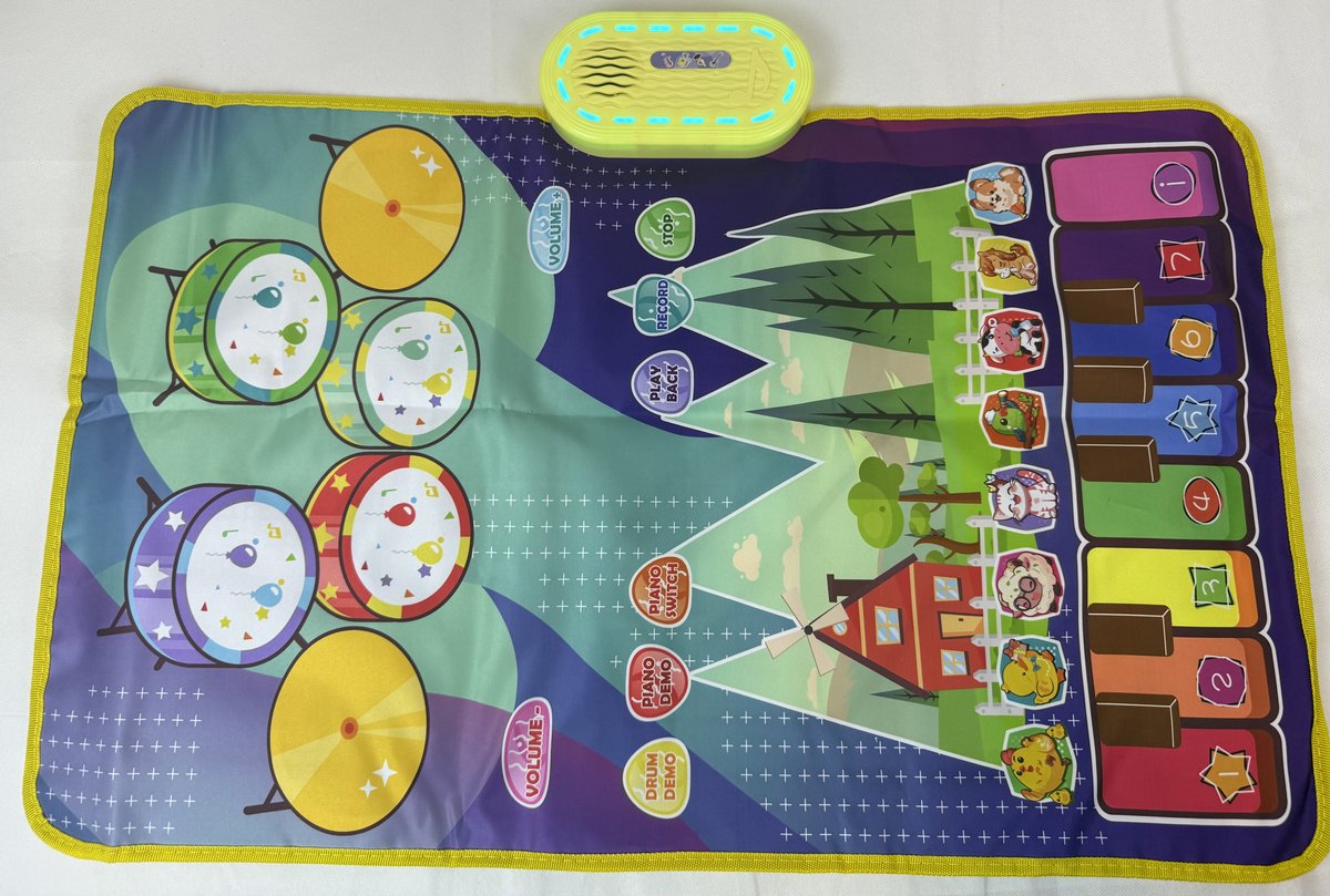 Muziek Speelmat Piano Dieren Geluiden – Educatief Interactief Tapijt – Peuter Speelgoed 1 2 3 Jaar – Cadeau Verjaardag – Muziekmat met Licht en Geluid – Sensorisch Speelgoed voor Kinderen – Activiteitenm