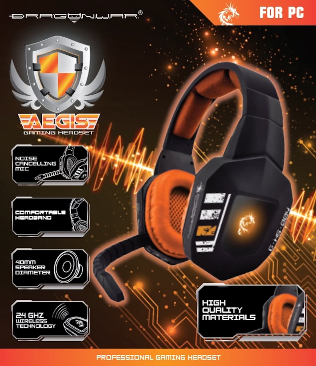 Dragonwar - Aegis Wireless - Zwart, Oranje