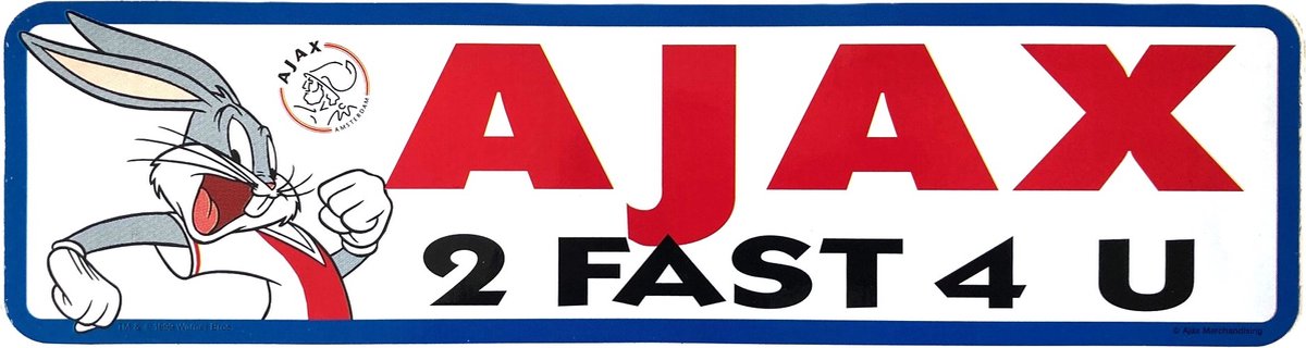 AFC Ajax Sticker - Looney Tunes - Bugs Bunny - 33 x 9 cm