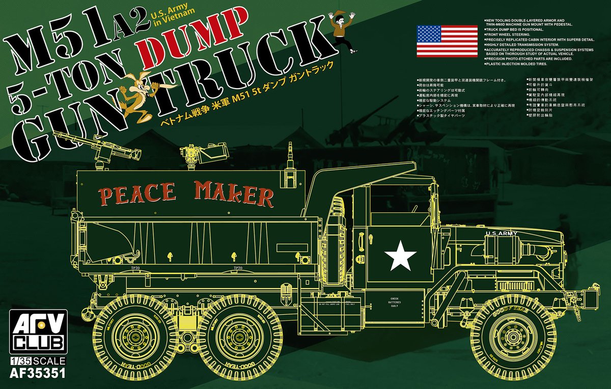 AFV Club Modelbouwpakket Militaire voertuigen - 35351 M51A2 5-Ton Dump Gun Truck - Militair Voertuig Plastic - 1:35 -