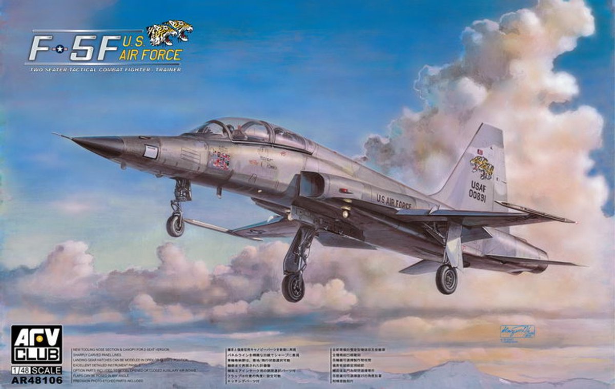 AFV Club Modelbouwpakket Vliegtuigen - 48106 Northrop F-5F - US Air Force - Gevechtsvliegtuig Plastic - 1:48 -