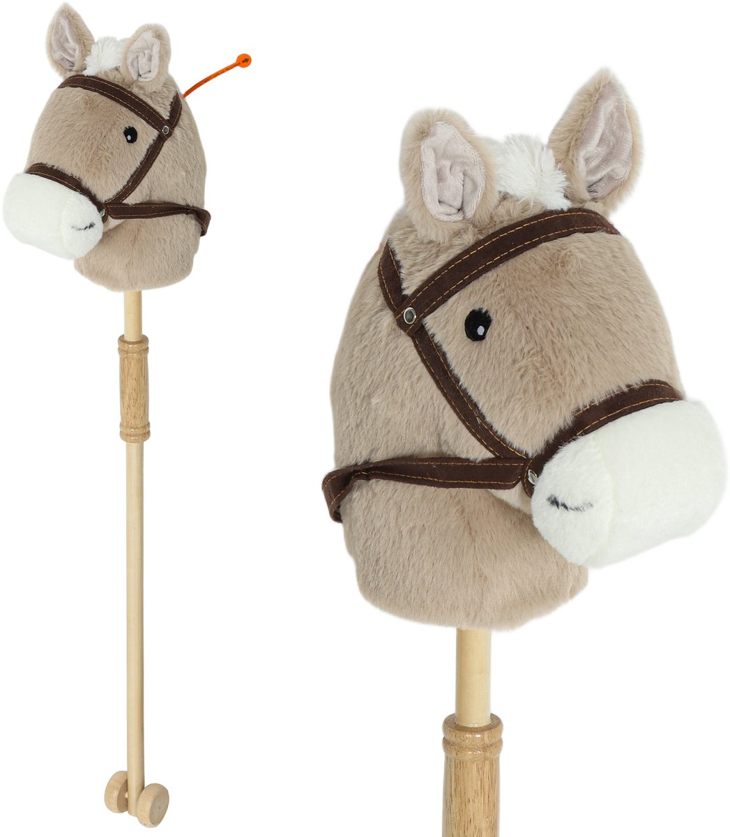   Hobbelpaard Polyester, populierenhout 95L x 25B x 27H cm Grijs