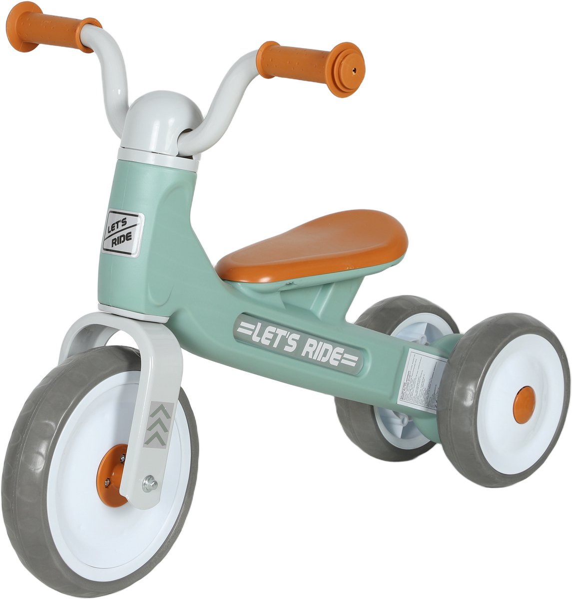 AIYAPLAY Kinderbalansfiets Metaal, Kunststof 69L x 40B x 49H cm Groen