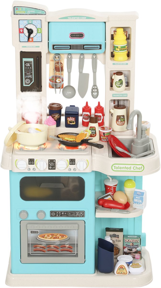 AIYAPLAY Kinderkeuken Speelset Kunststof, ABS 44,5L x 24B x 79H cm Groen