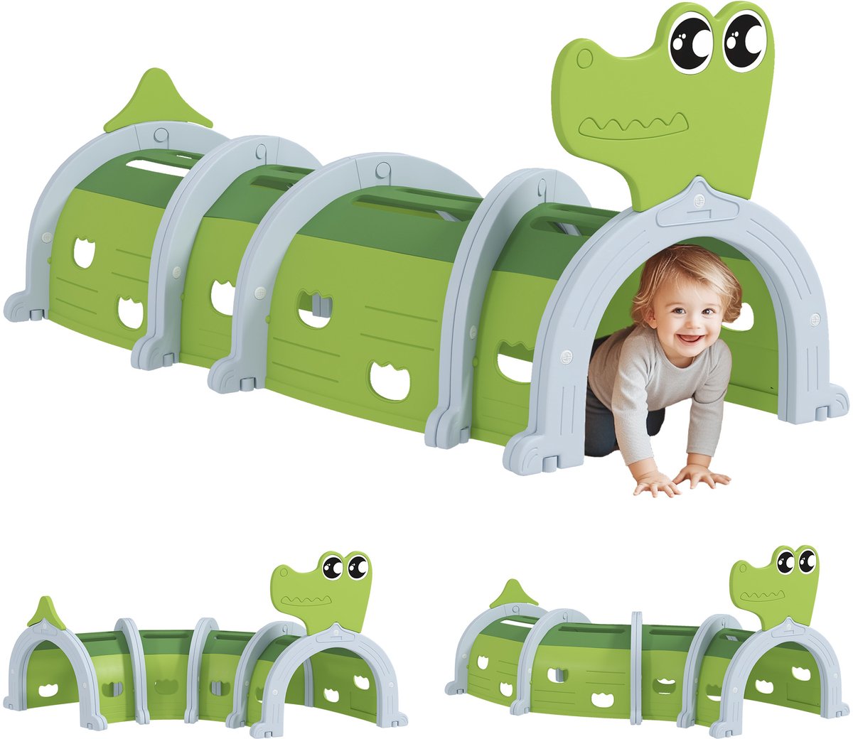 AIYAPLAY Kinderspeeltunnel HDPE, plastic 194L x 88B x 92H cm Groen