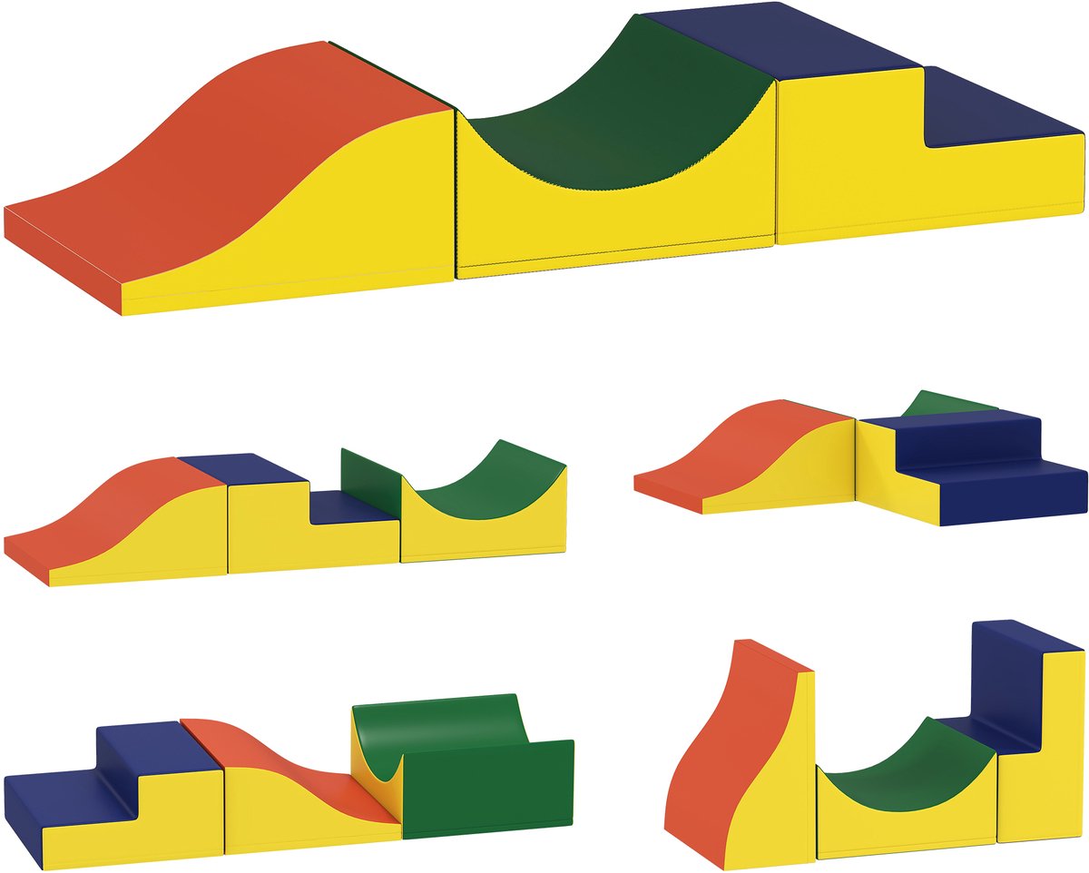 AIYAPLAY Zachte Speelset voor Kinderen Kunstleer, EPE-schuim 141L x 45,7B x 20,3H cm Geel