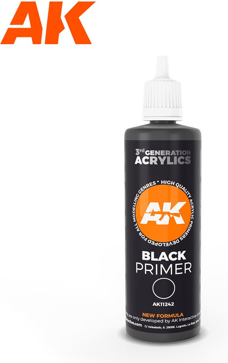 AK Airbrush / Brush Primer Black (100ml)