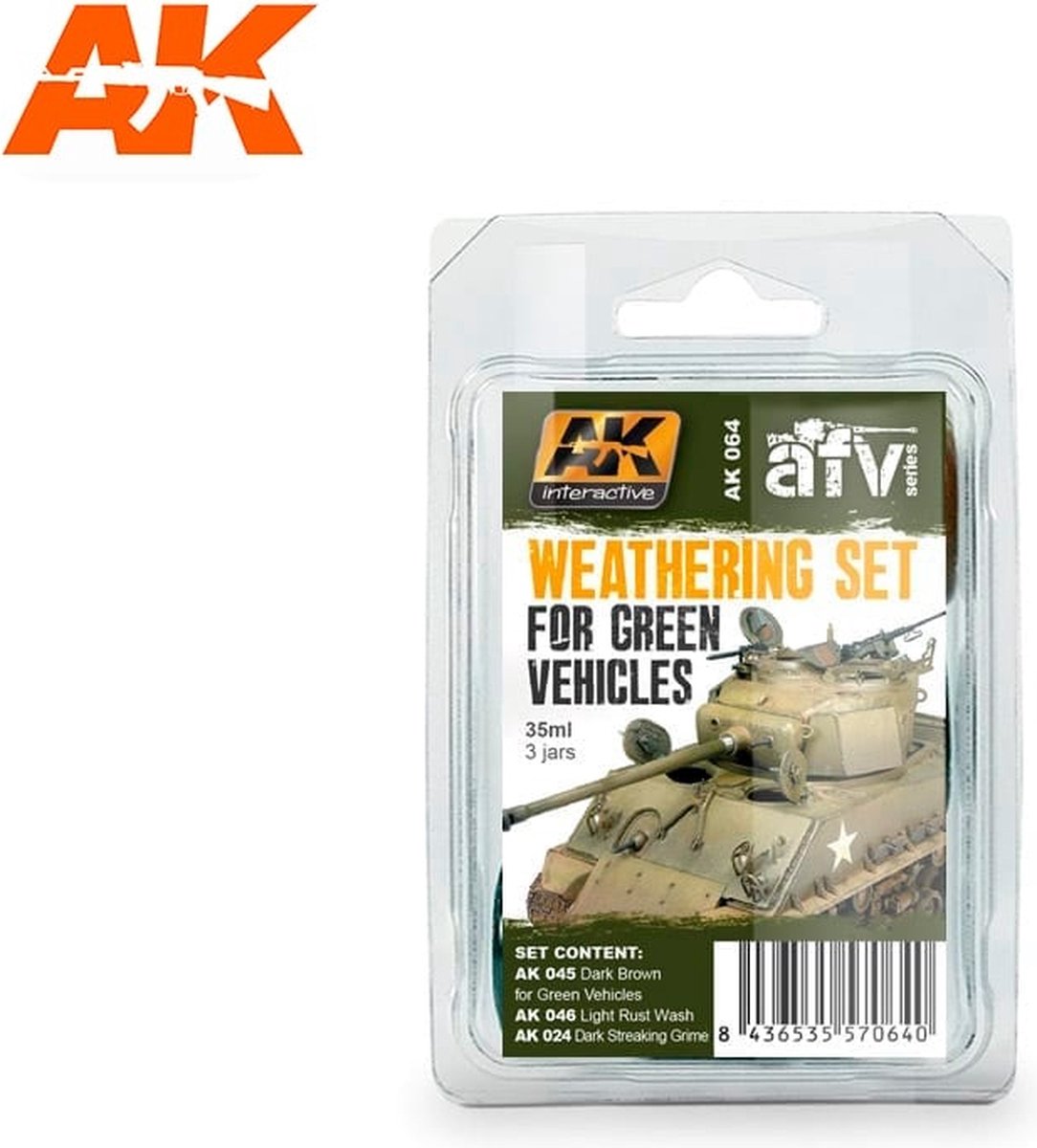 Green Vehicles Weathering - set - AK-Interactive - AK-064