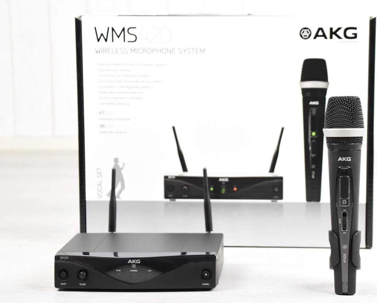 AKG WMS420V, ISM Vocal Set, 863,1-864,9 MHz - Draadloos systeem met hand-held