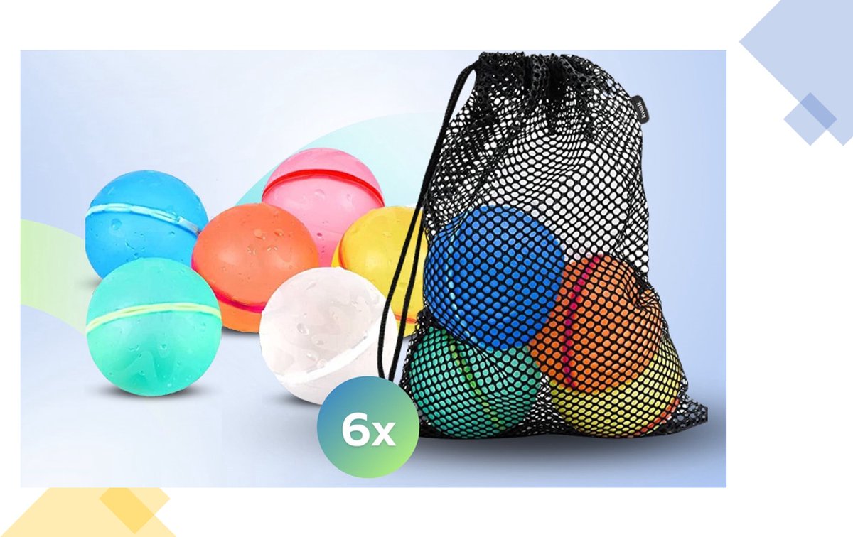 AM - Herbruikbare Waterballonnen 6 stuks - Merk AM- Zelfsluitend - premium kwaliteit- Waterbal - Speelgoed
