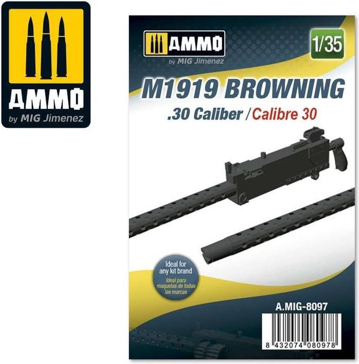 1:35 AMMO MIG 8097 M1919 Browning. 30 cal Resin onderdeel