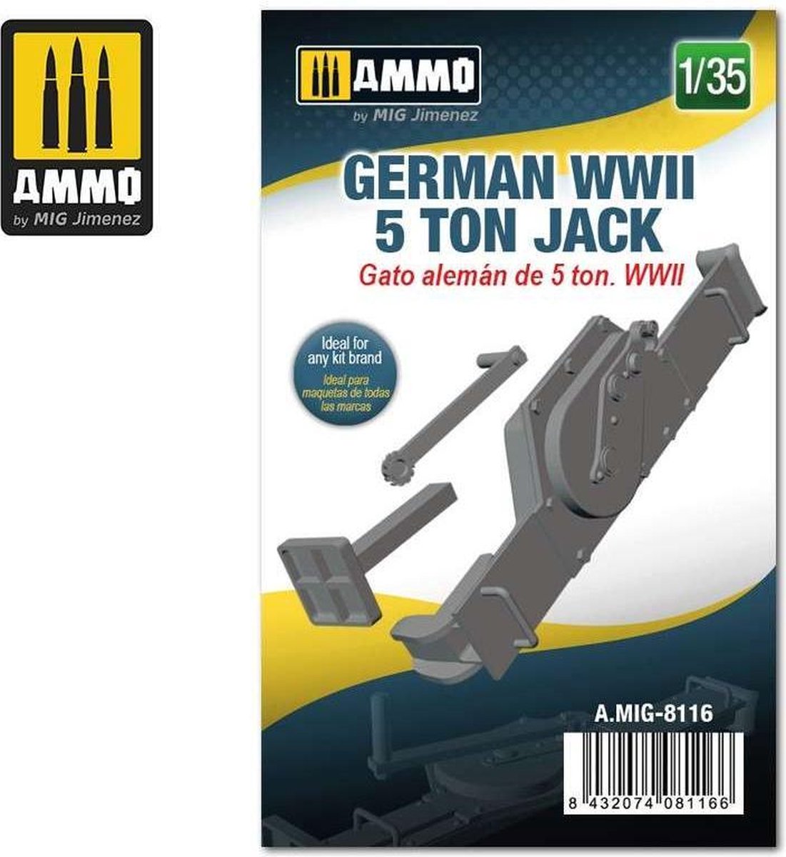 1:35 AMMO MIG 8116 GERMAN WWII 5 TON JACK Resin onderdeel