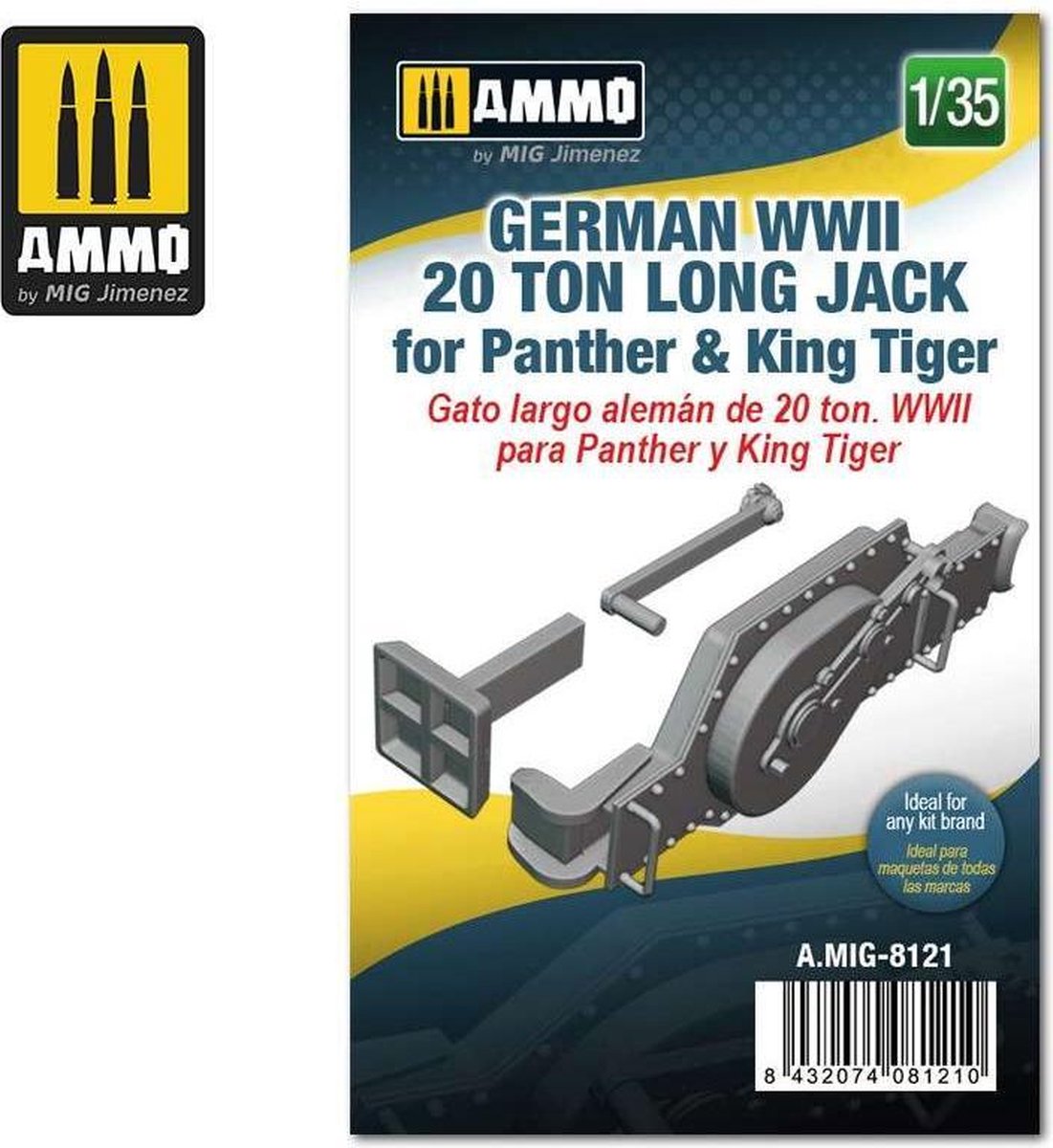 1:35 AMMO MIG 8121 GERMAN WWII 20 TON LONG JACK Panther Tiger Resin onderdeel
