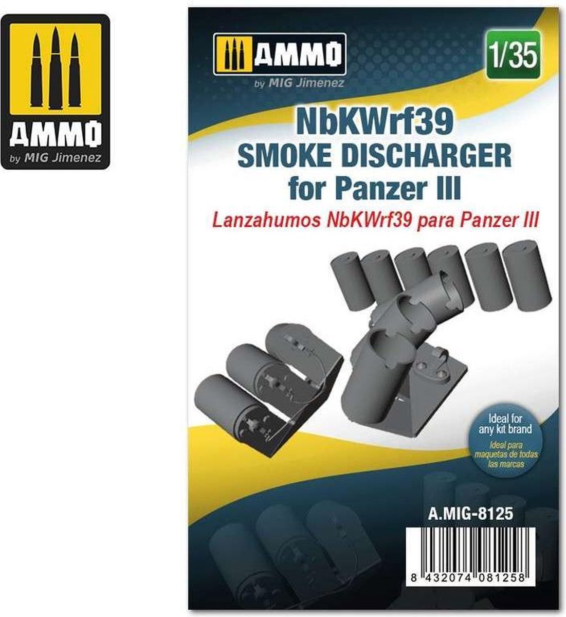 1:35 AMMO MIG 8125 NBKWRF39 SMOKE DISCHARGED for PANZER III  Resin onderdeel
