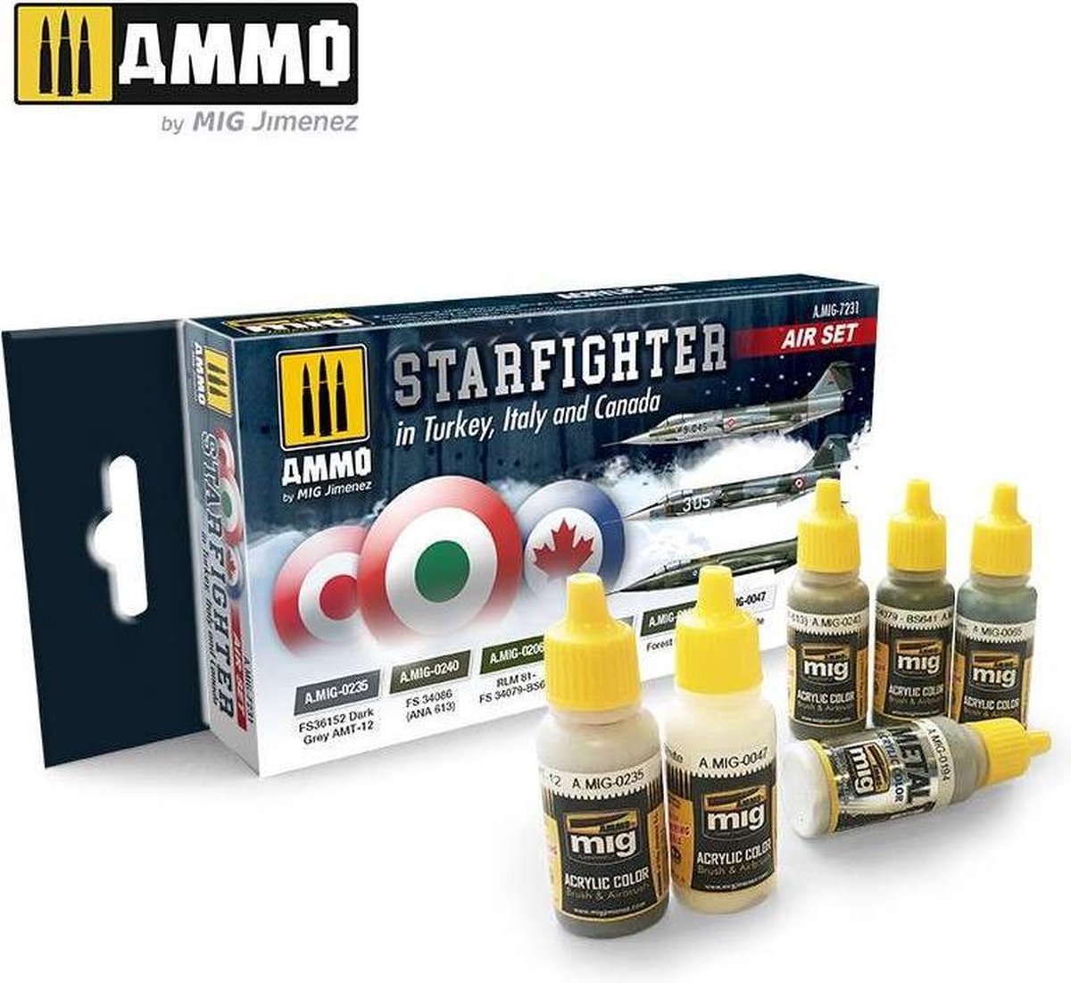 AMMO MIG 7231 F-104G Starfighter (Turkey, Italy & Canada) - Acryl Set Verf set