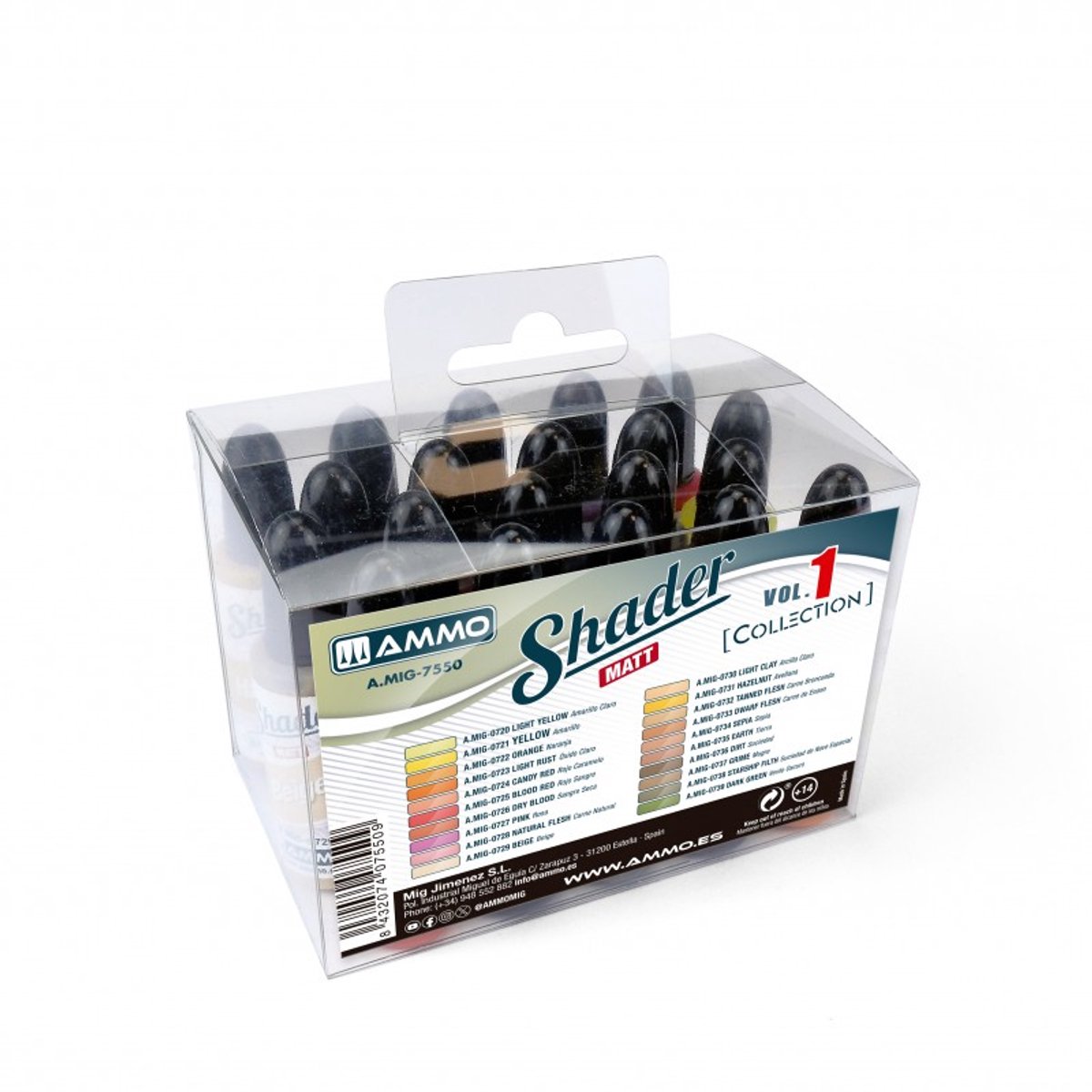 AMMO MIG Hobbyverf - MIG 7550 AMMO Collections - Matte Shaders - Deel 1 - 20 stuks á Verf set - 20x 10 ml