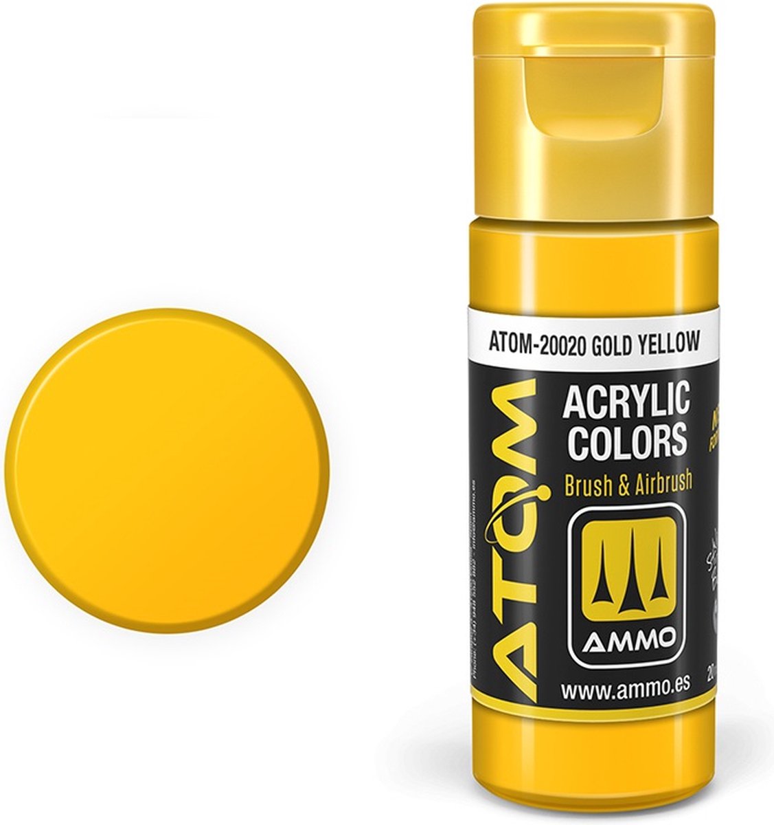 AMMO MIG Hobbyverf Acrylverf - MIG 20020 ATOM - Gold Yellow - Acryl - 20ml Verf flesje - 20 ml
