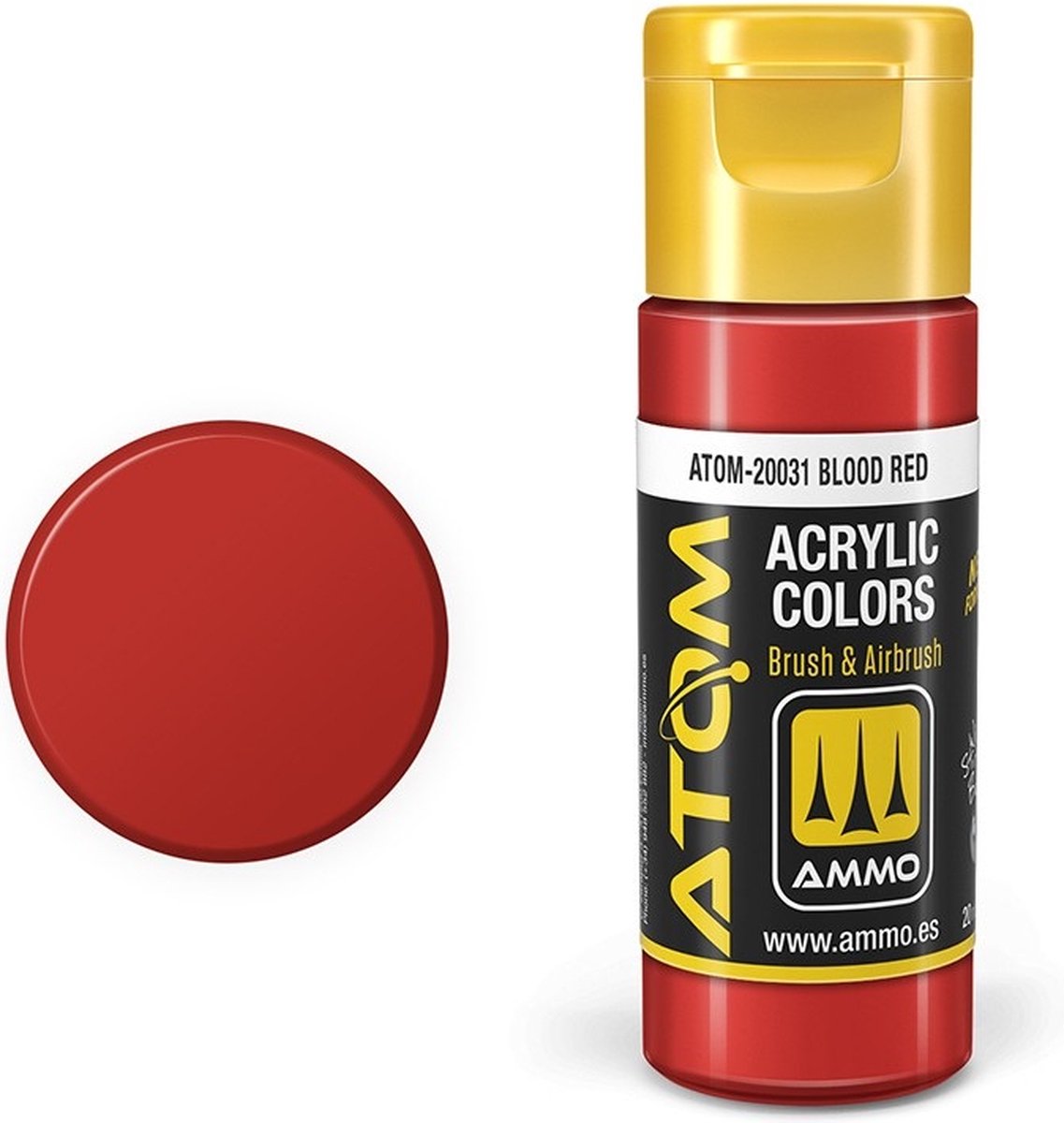 AMMO MIG Hobbyverf Acrylverf - MIG 20031 ATOM - Blood Red - Acryl - 20ml Verf flesje - 20 ml