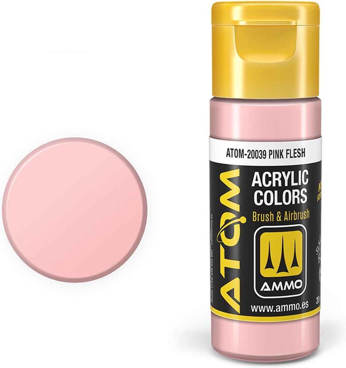 AMMO MIG Hobbyverf Acrylverf - MIG 20039 ATOM - Pink Flesh - Acryl - 20ml Verf flesje - 20 ml