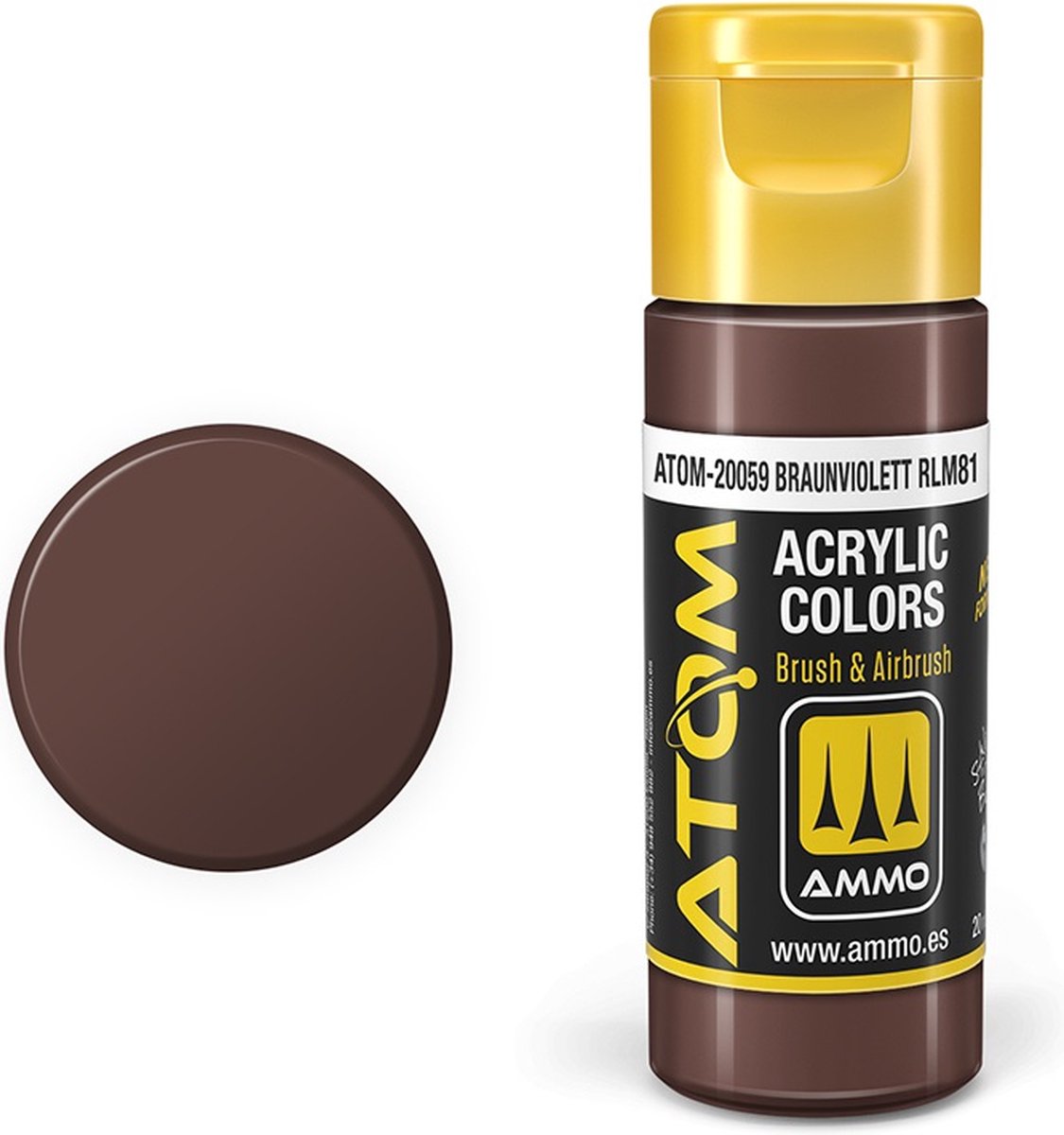 AMMO MIG Hobbyverf Acrylverf - MIG 20059 ATOM - Braunviolett RLM81 - Acryl - 20ml Verf flesje - 20 ml