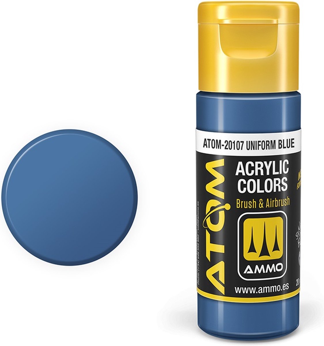 AMMO MIG Hobbyverf Acrylverf - MIG 20107 ATOM - Uniform Blue - Acryl - 20ml Verf flesje - 20 ml