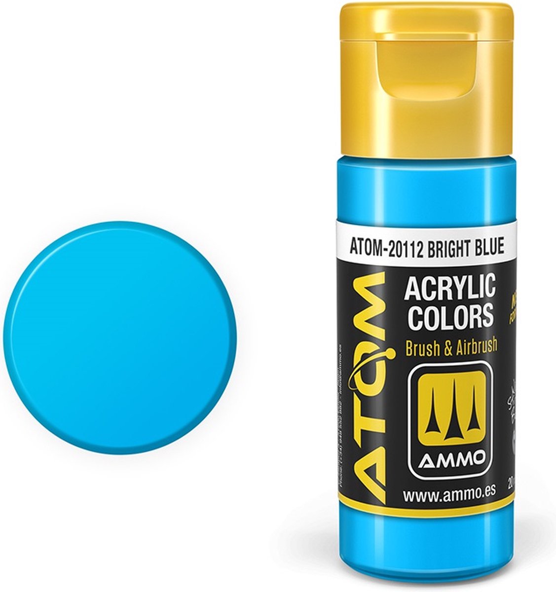 AMMO MIG Hobbyverf Acrylverf - MIG 20112 ATOM - Bright Blue - Acryl - 20ml Verf flesje - 20 ml