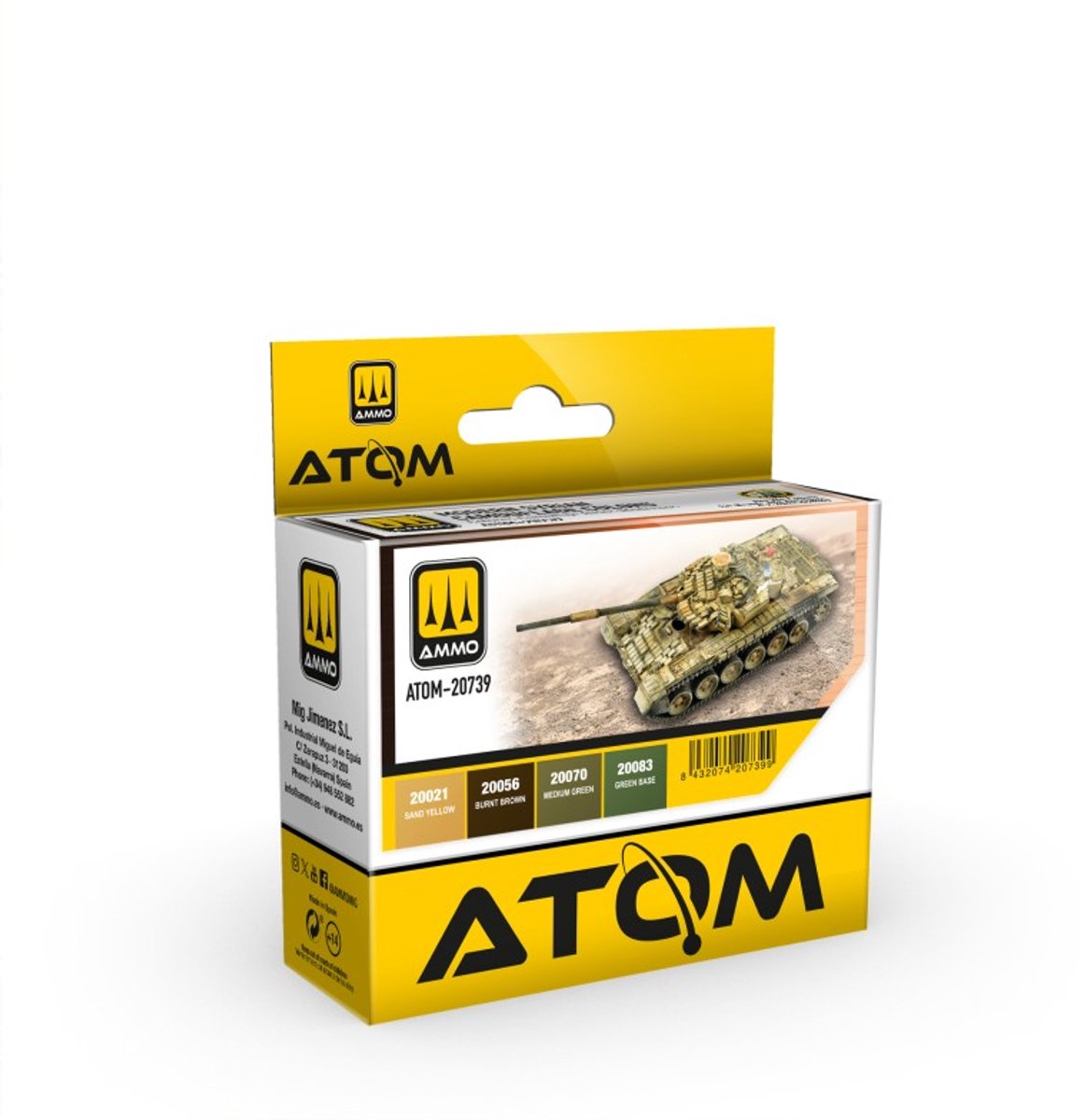 AMMO MIG Hobbyverf Acrylverf - MIG 20739 ATOM - Moderne Syrische Camouflage Kleurenset - Acryl Set 4x20ml Verf set - 4x 20 ml