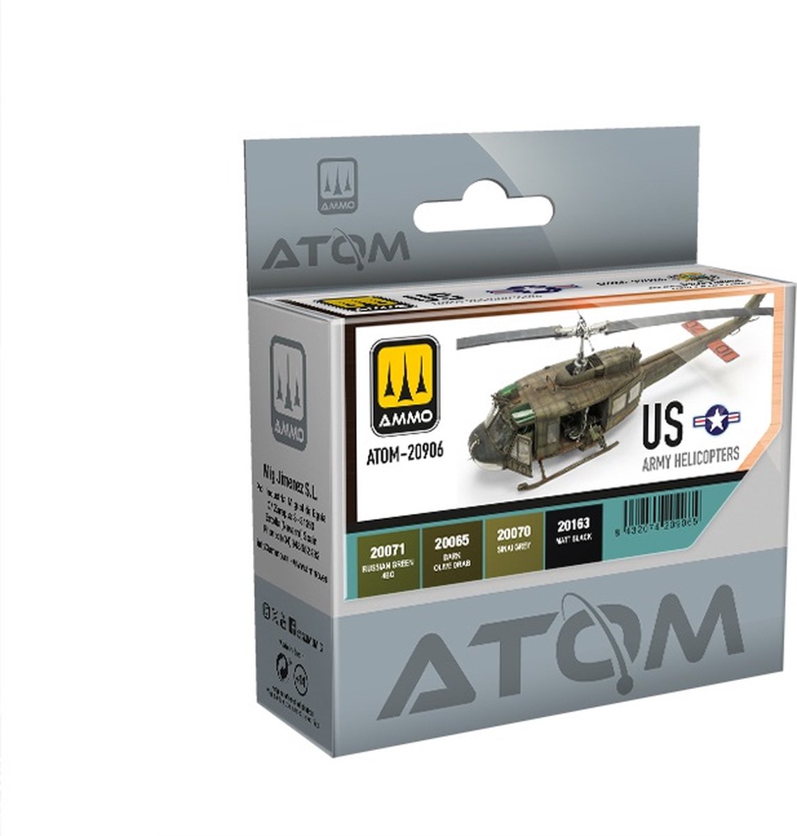 AMMO MIG Hobbyverf Acrylverf - MIG 20906 ATOM - Amerikaanse Legerhelikopters Kleuren - Acryl Set 4x20ml Verf set