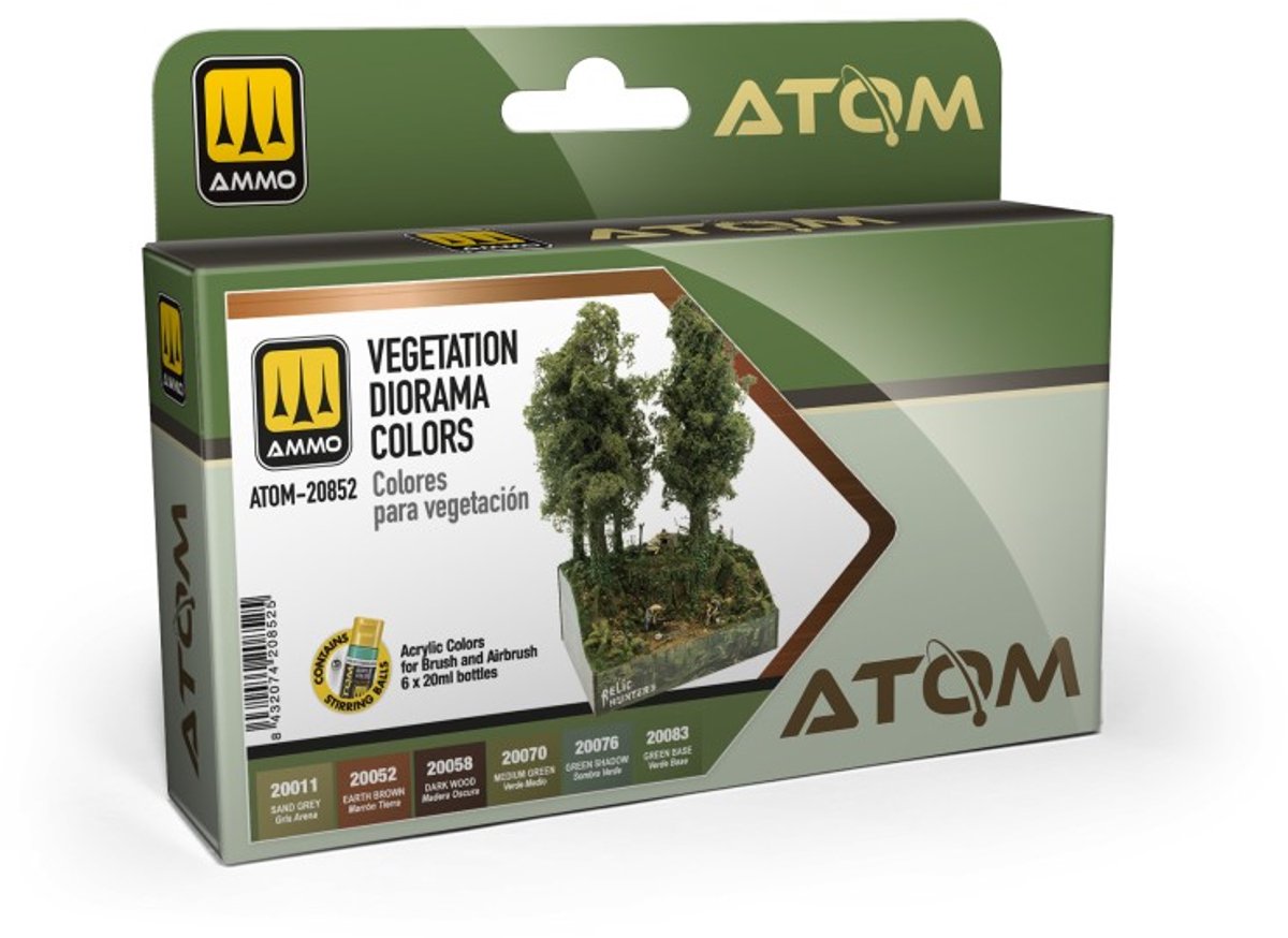 AMMO MIG Hobbyverf Diorama - MIG 20852 ATOM - Vegetatie Diorama Kleurenset - Acryl Set 6x20ml Verf set - 6x 20 ml