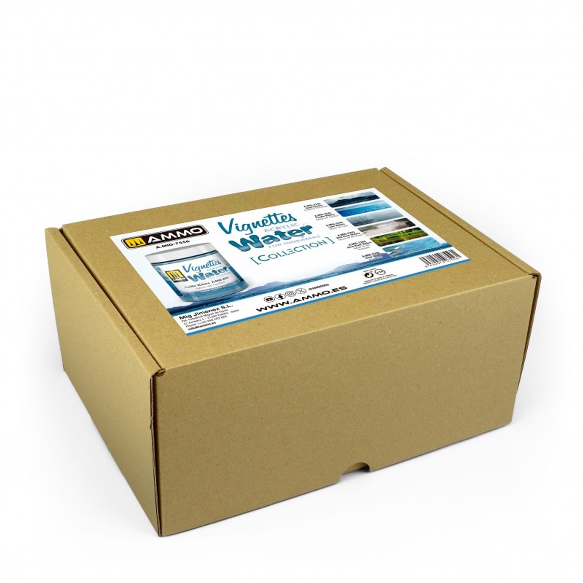 AMMO MIG Modelbouwdecoratie - MIG 7556 AMMO Collections - Acryl Water - 6 stuks á 100ml Effecten set