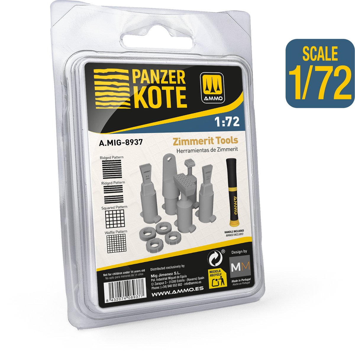 AMMO MIG Modelbouwdecoratie - MIG 8937 Panzer Kote Zimmerit Gereedschap voor 1:72 WWII Duitse Voertuigen Gereedschap