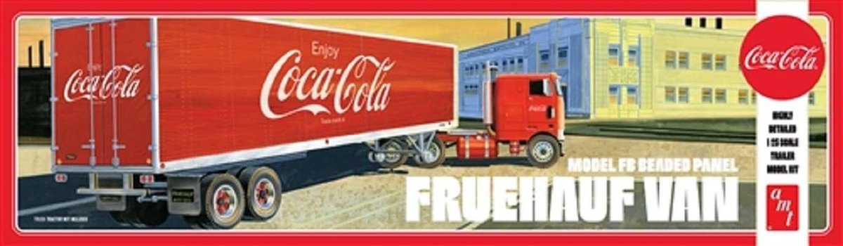 1:25 AMT 1109 Coca-Cola Beaded Panel Fruehauf Van - Semi Trailer  Plastic kit