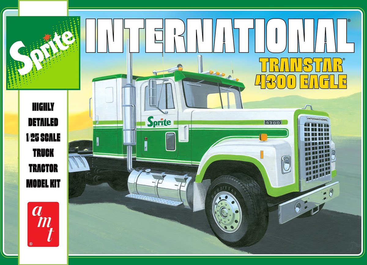 AMT Modelbouwpakket Landbouwvoertuigen - 1394 International Transtar 4300 Eagle - Sprite Tractor Cab Truck Plastic - 1:25 -