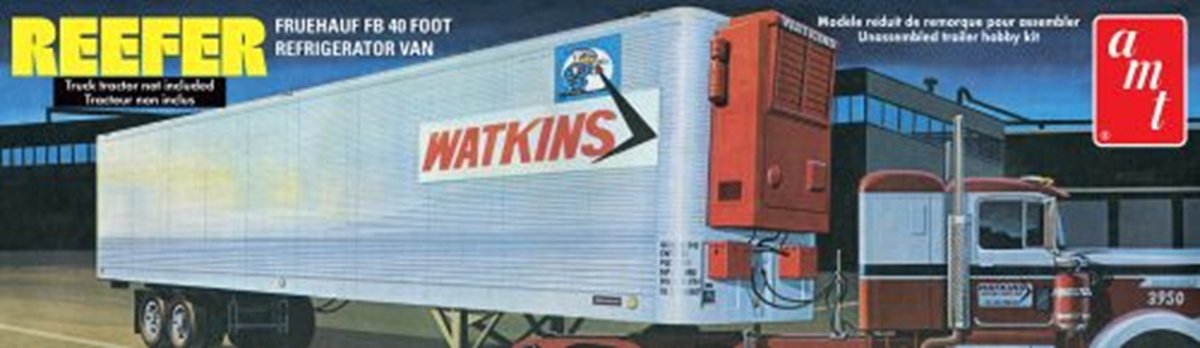 AMT Modelbouwpakket Militaire voertuigen - 1421 Watkins Fruehauf 40 Reefer - Semi Trailer Plastic - 1:25 -