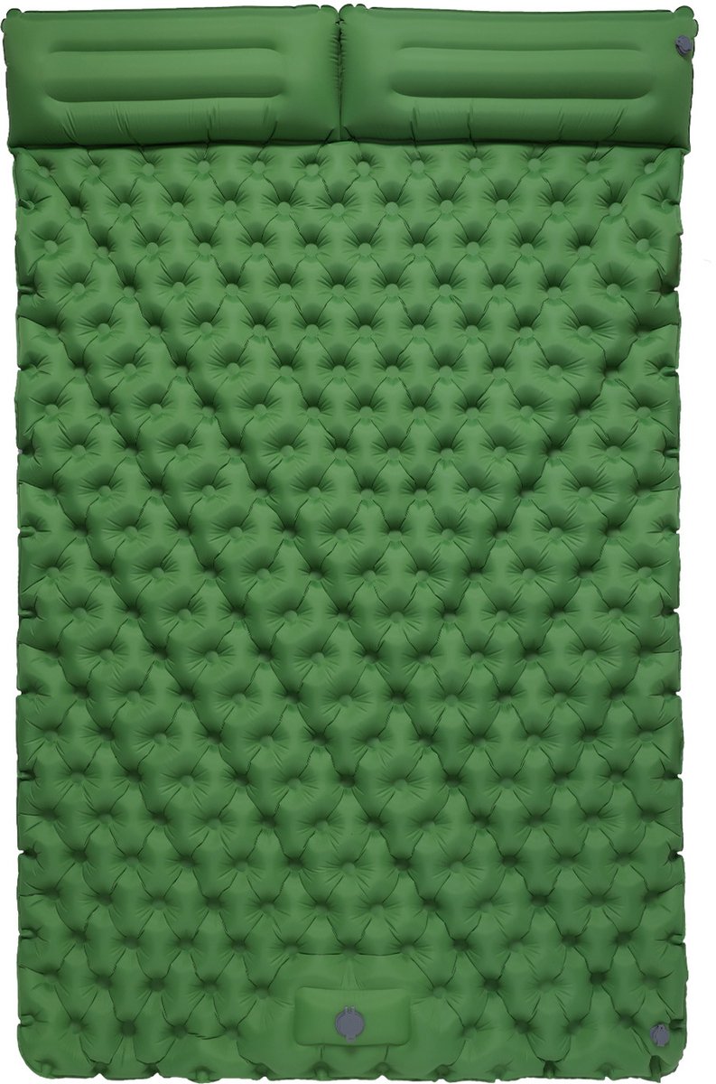 Dubbel Opblaasbaar Kampeerslaapmatje - Opblaasbaar Slaapmatje voor Buiten - Vochtbestendig Dutjekussen - Licht Opblaasbaar - Voetopblaasbaar - 7 cm Dik - Geschikt voor Kamperen, Reizen en Werkdutjes - ANMI