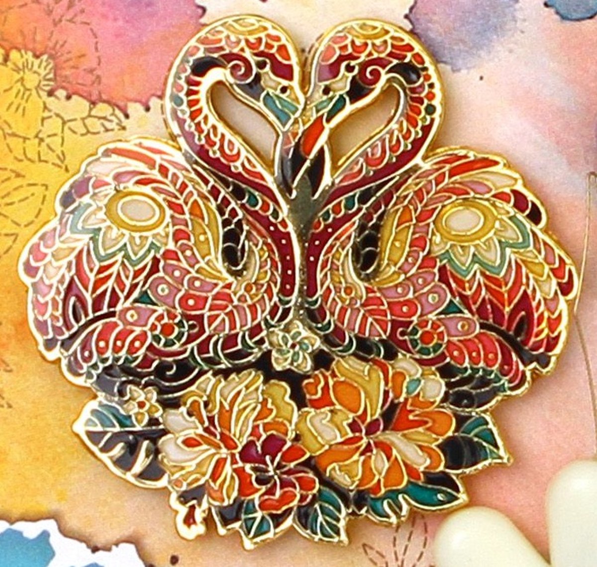 Naaldmagneet - Needleminder - Mandala Dieren - Flamingos