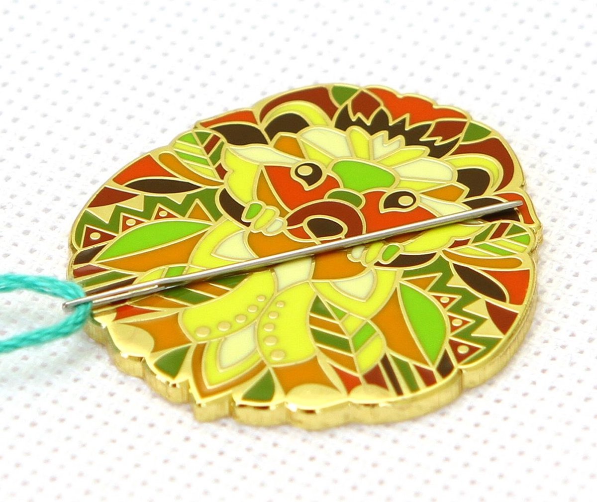 Needleminder - Naaldmagneet Mandala Egel - om de naald op te laten rusten met borduren