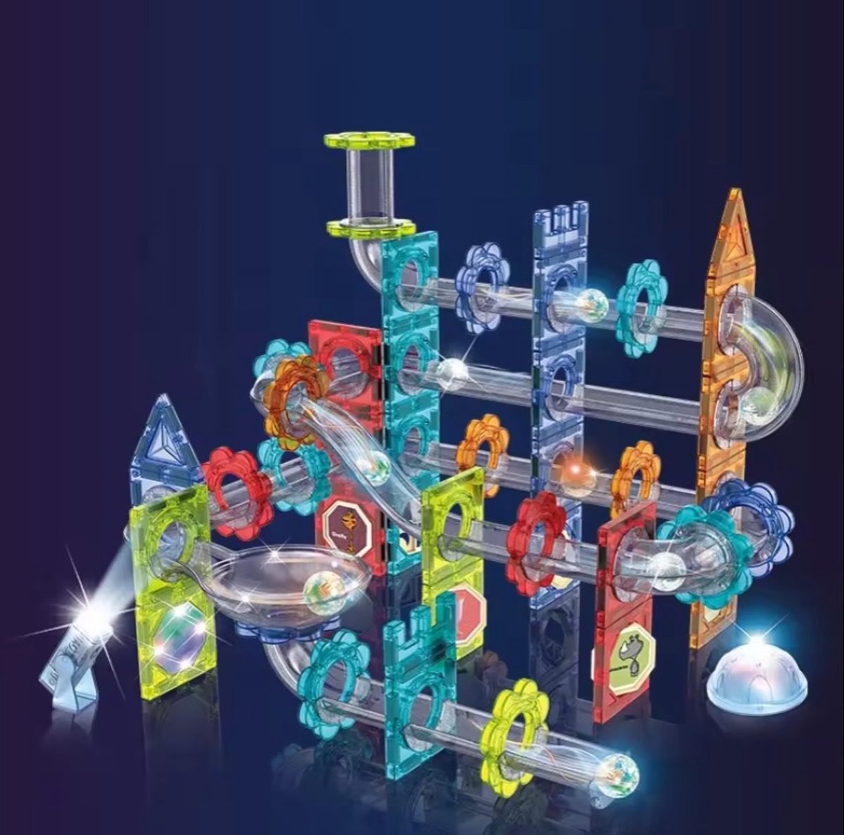 Magnetisch speelgoed - Bouwblokken - Knikkerbaan glimmende bal - Educatief speelgoed - Creatief denken en slimme ontwikkeling voor kinderen - Voordeelverpakking 120 Stuks