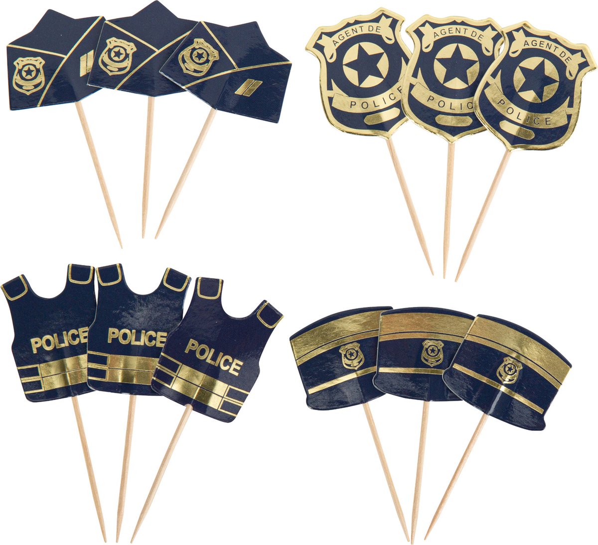 ARTYFETES - 12 politie prikkers 7 tot 8,5 cm