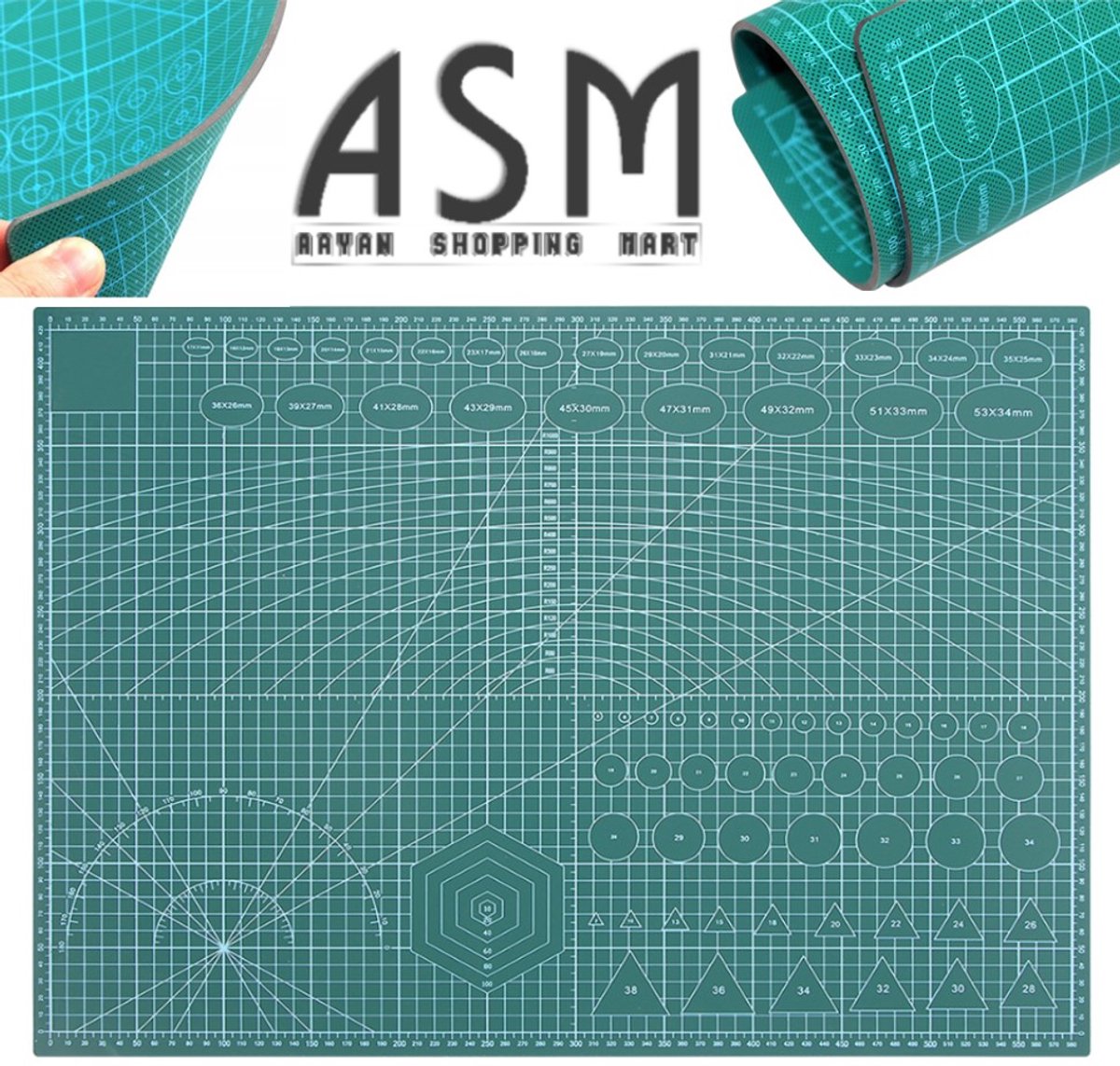 zelf herstellend Snijmat A2 dubbelzijdig modelleerpad - Hoge bouwkwaliteit - Knutselmat - Werkmat 45cm x 60cm (groente)