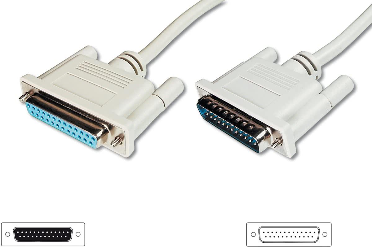 ASSMANN Electronic AK-610201-100-E 10m D-Sub25 D-Sub25 Beige seriële kabel