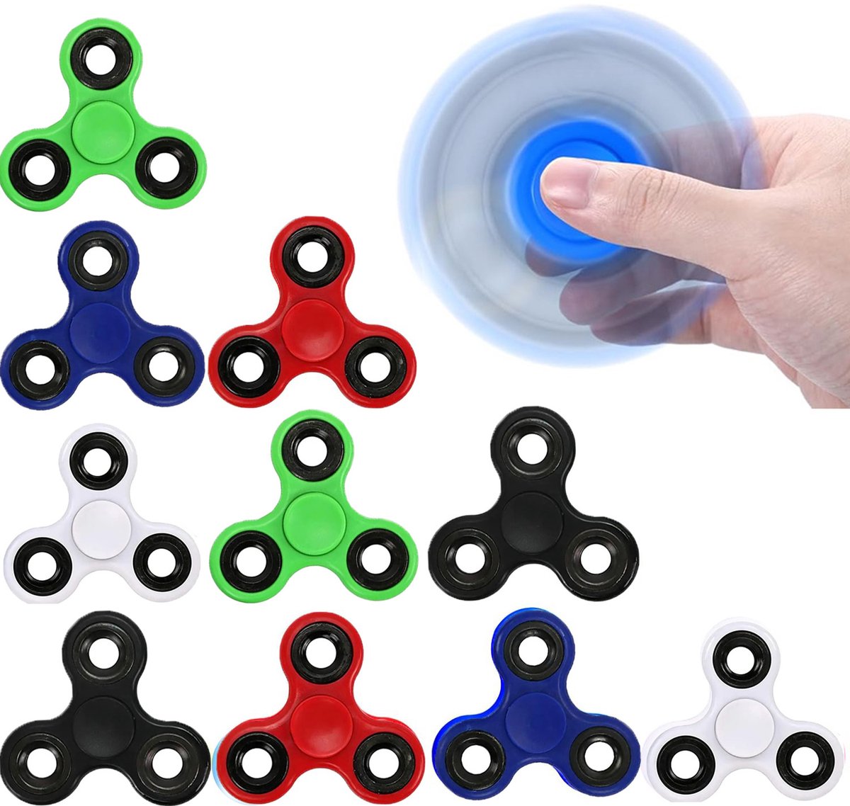 Fidget Spinners Speelgoed 10-pack - Sensorisch handfidgetpakket in bulk - Speelgoed tegen angst en stressvermindering - Feestartikelen voor kinderen en volwassenen - Goodie bag-vullers, prijzen voor kinderen in de klas