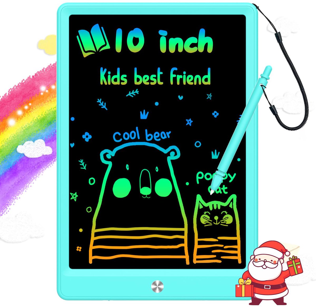 LCD-schrijftablet Doodle Board, Kleurrijk Tekenblok, Elektronische LCD TekenTablet,Elektronisch Tekentablet, Tekenblokken, Reiscadeaus Voor Kinderen Van 3, 4, 5, 6, 7 En 8 Jaar Oud, Meisjes En Jongens (blauw)