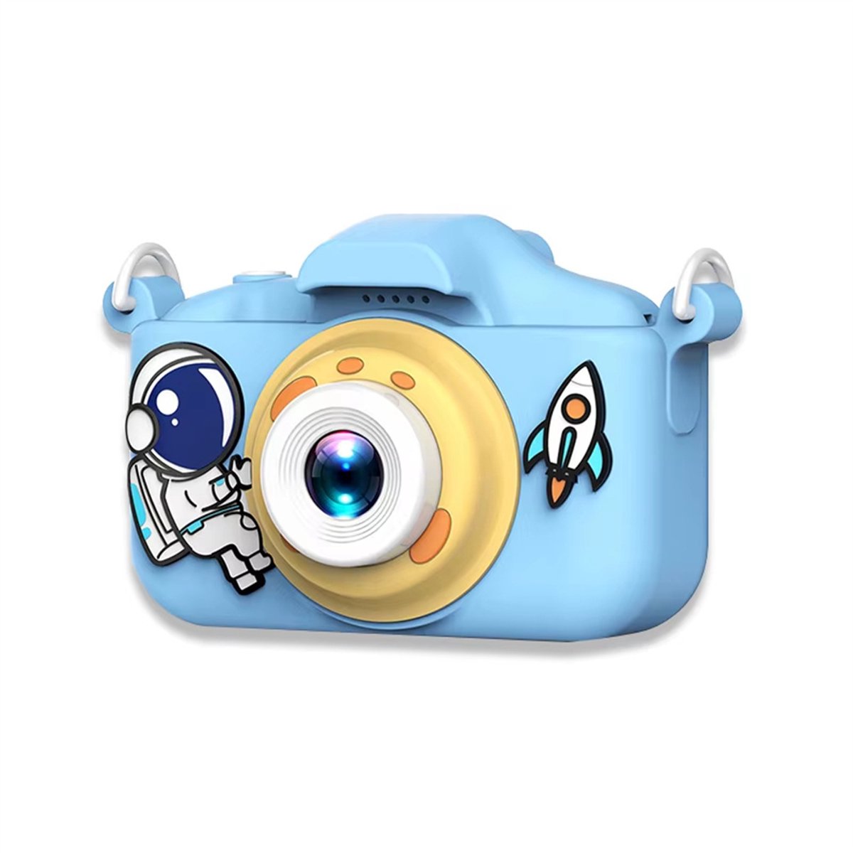 Mini Spaceman-speelgoedcamera, kindercamera voor meisjes en jongens, 1080P HD digitale videocamera, draagbare selfie-speelgoedcamera voor peuters, educatief kinderspeelgoed verjaardagscadeaus, blauw