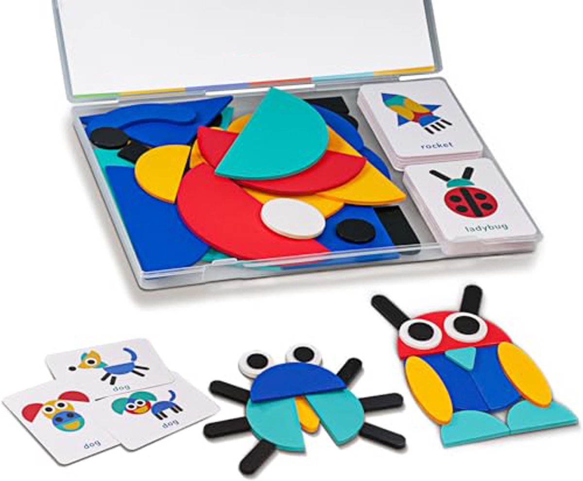 Open houten vormenpuzzels - Peuters vanaf 3 jaar - Montessori-ontwikkelingsspeelgoed - Educatief speelgoed voor kleuters - Bordspellen voor kinderen (36 blokken en 60 kaarten)