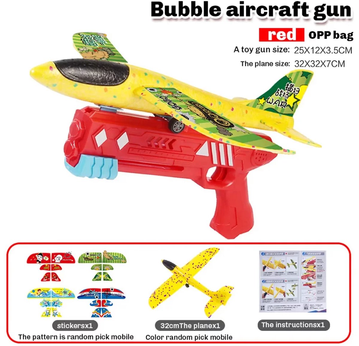 Vliegergeweer, schuimvliegtuig, zweefvliegtuig, interactie tussen ouder en kind in de buitenlucht, cadeau voor een speelgoedpistool voor kinderen, vliegtuiggeweer met schuimuitstoot, zweefvliegtuig om met de hand te gooien voor kinderen