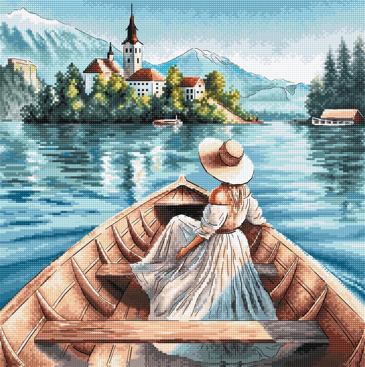 Borduurpakket AVA Stitch - The Lady of Lake Bled - De Lady van het Bled meer, Slovenië - 115