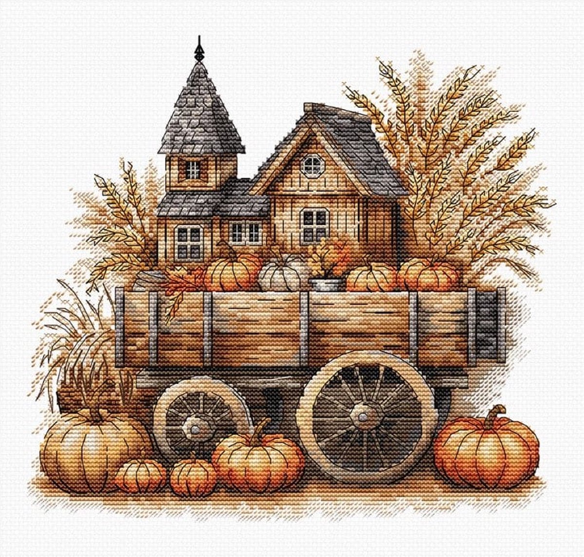 Borduurpakket AVA stitch - Autumn Cart - Herfstkar - 078 - Telpatroon