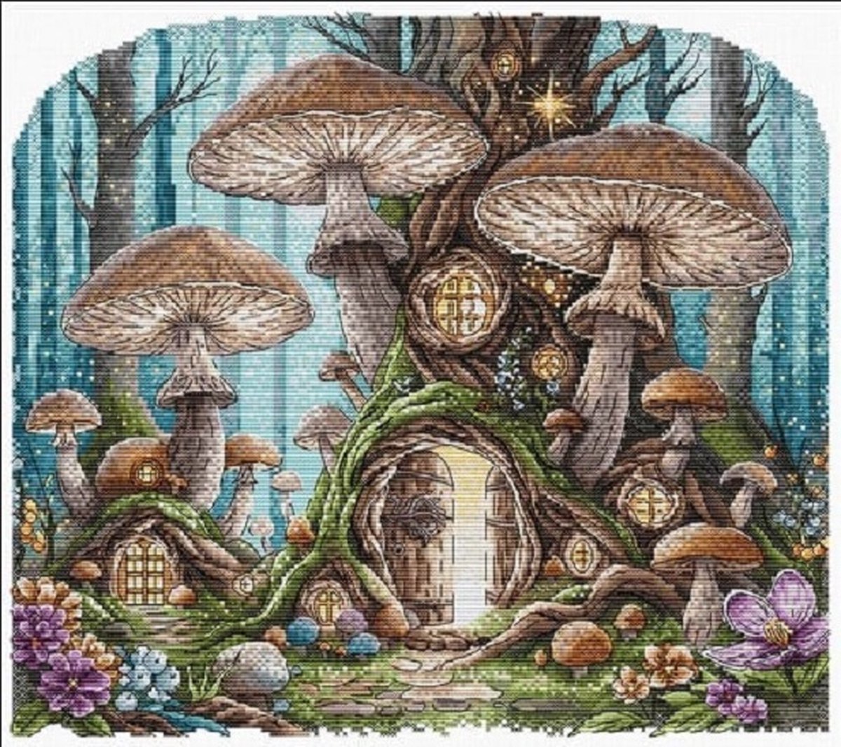 Borduurpakket AVA stitch - Fairies Village - Elfendorp - 071 - Telpatroon